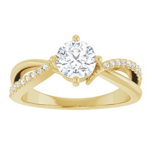 10K Yellow Gold 5.8 mm Round Ring Mounting – image 5