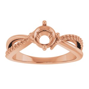 10K Rose Gold 5.8 mm Round Ring Mounting – image 6