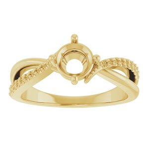 14K Yellow Gold 5.8 mm Round Ring Mounting – image 6