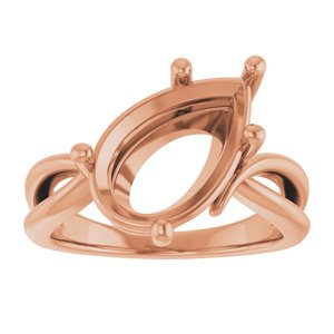 18K Rose Gold 14x9 mm Pear Ring Mounting – image 6