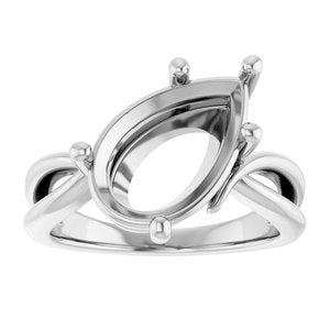 Sterling Silver 14x9 mm Pear Ring Mounting – image 6