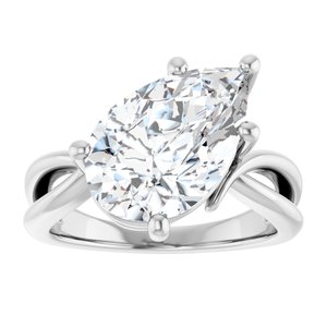 Platinum 14x9 mm Pear Ring Mounting – image 5