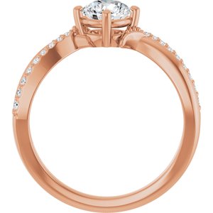 14K Rose Gold 5.8 mm Round Ring Mounting – image 3