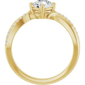 14K Yellow Gold 5.8 mm Round Ring Mounting – image 3