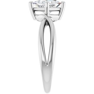 18K White Gold 5.5x5.5 mm Square Ring Mounting – image 7