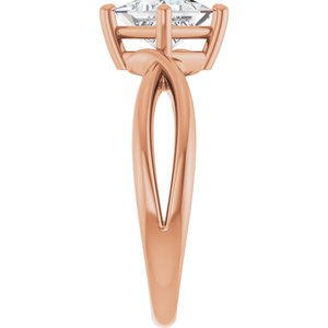 14K Rose Gold 5.5x5.5 mm Square Ring Mounting – image 7