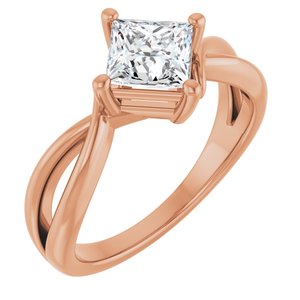10K Rose Gold 5.5x5.5 mm Square Ring Mounting