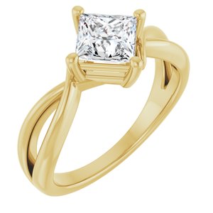 18K Yellow Gold 5.5x5.5 mm Square Ring Mounting