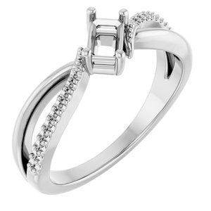 Continuum Sterling Silver 5x3 mm Emerald Ring Mounting – image 2