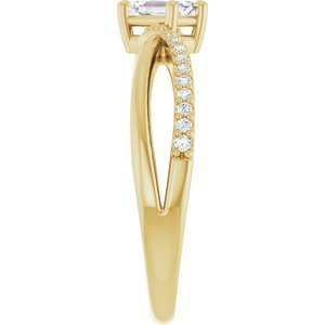 18K Yellow Gold 5x3 mm Emerald Ring Mounting – image 7