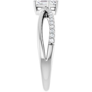 10K White Gold 5x3 mm Emerald Ring Mounting – image 7