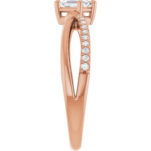 14K Rose Gold 5x3 mm Emerald Ring Mounting – image 7