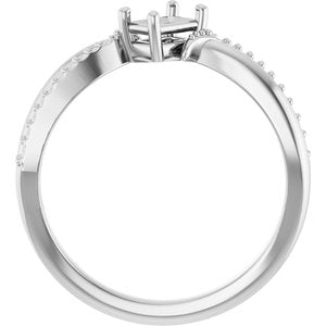 Continuum Sterling Silver 5x3 mm Emerald Ring Mounting – image 4