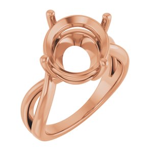 10K Rose Gold 13x11 mm Oval Ring Mounting – image 2