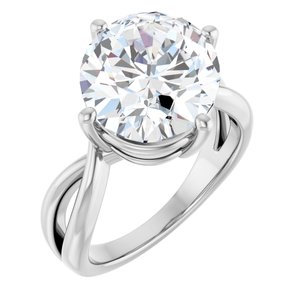 Platinum 13x11 mm Oval Ring Mounting