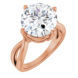 10K Rose Gold 13x11 mm Oval Ring Mounting