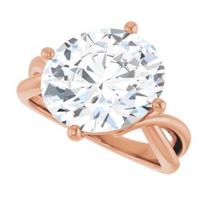 10K Rose Gold 13x11 mm Oval Ring Mounting – image 8