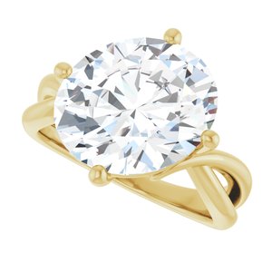 18K Yellow Gold 13x11 mm Oval Ring Mounting – image 8