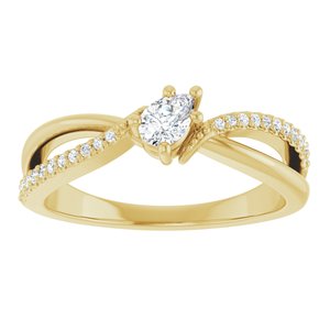 14K Yellow Gold 4.5x3 mm Pear Ring Mounting – image 5