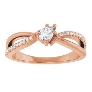 14K Rose Gold 4.5x3 mm Pear Ring Mounting – image 5