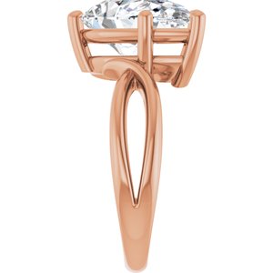 18K Rose Gold 14x9 mm Pear Ring Mounting – image 7