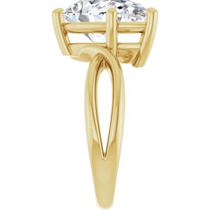 18K Yellow Gold 14x9 mm Pear Ring Mounting – image 7