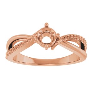 10K Rose Gold 4.8 mm Round Ring Mounting – image 6