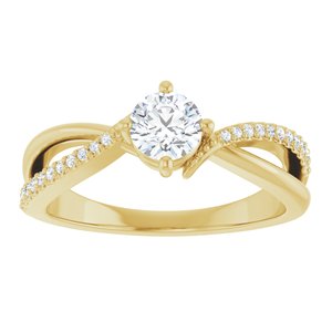 14K Yellow Gold 4.8 mm Round Ring Mounting – image 5