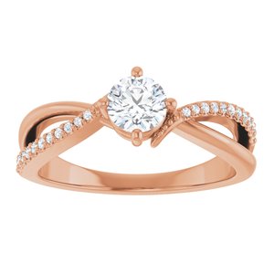 18K Rose Gold 4.8 mm Round Ring Mounting – image 5