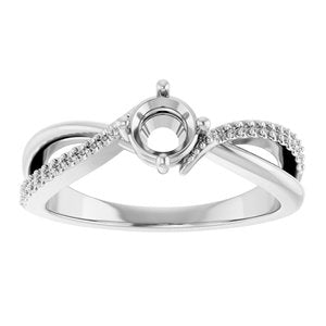 10K White Gold 4.8 mm Round Ring Mounting – image 6