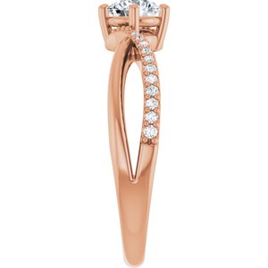 10K Rose Gold 4.8 mm Round Ring Mounting – image 7
