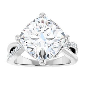 Platinum 11x11 mm Cushion Ring Mounting – image 5
