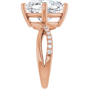 14K Rose Gold 11x11 mm Cushion Ring Mounting – image 7
