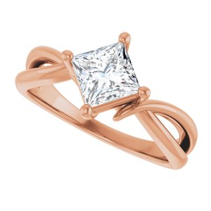 10K Rose Gold 5.5x5.5 mm Square Ring Mounting – image 8