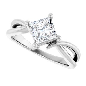 Sterling Silver 5.5x5.5 mm Square Ring Mounting – image 8