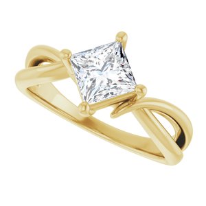 18K Yellow Gold 5.5x5.5 mm Square Ring Mounting – image 8