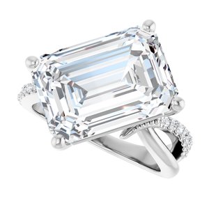 Continuum Sterling Silver 14x10 mm Emerald Ring Mounting – image 8