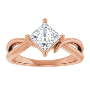 10K Rose Gold 5.5x5.5 mm Square Ring Mounting – image 5