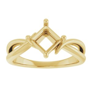 18K Yellow Gold 5.5x5.5 mm Square Ring Mounting – image 6