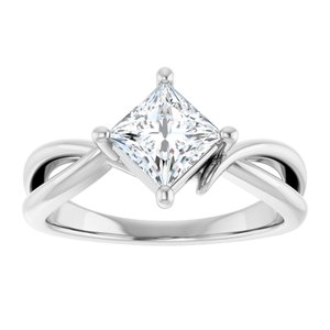 10K White Gold 5.5x5.5 mm Square Ring Mounting – image 5
