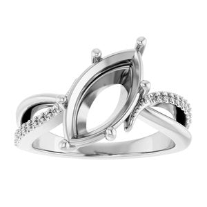 Continuum Sterling Silver 14x7 mm Marquise Ring Mounting – image 6