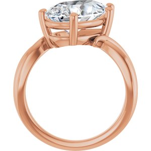 10K Rose Gold 14x9 mm Pear Ring Mounting – image 3