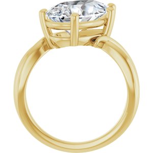10K Yellow Gold 14x9 mm Pear Ring Mounting – image 3