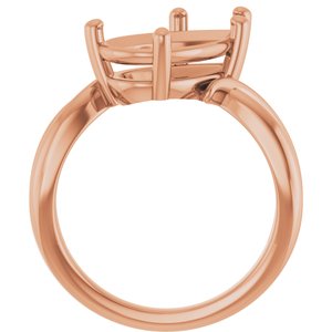 14K Rose Gold 14x9 mm Pear Ring Mounting – image 4