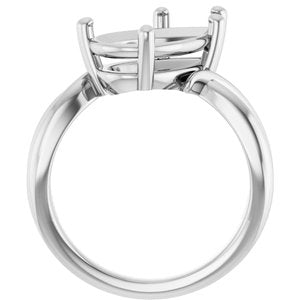 18K White Gold 14x9 mm Pear Ring Mounting – image 4