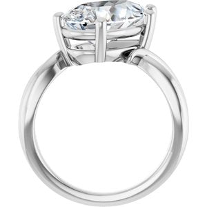 14K White Gold 14x9 mm Pear Ring Mounting – image 3