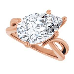 18K Rose Gold 14x9 mm Pear Ring Mounting – image 8