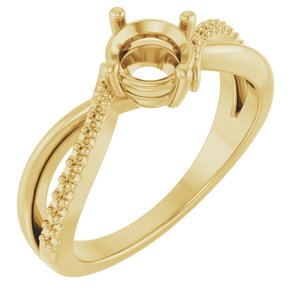 10K Yellow Gold 5.8 mm Round Ring Mounting – image 2