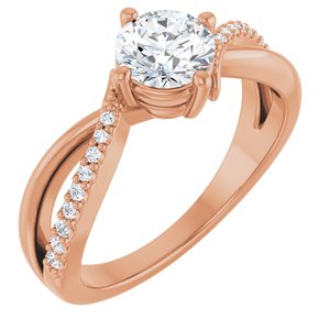 14K Rose Gold 5.8 mm Round Ring Mounting