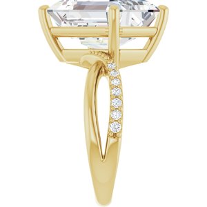 10K Yellow Gold 14x10 mm Emerald Ring Mounting – image 7